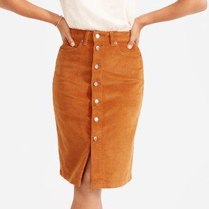 Everlane Button Front Corduroy Skirt